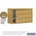 Salsbury Cell Phone Storage Locker - with Front Access Panel - 3 Door High Unit (8 Inch Deep Compartments) - 15 A Doors (14 usable) - Gold - Surface Mounted - Master Keyed Locks